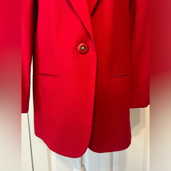 100% Wool Vintage 80's Sag Harbor Red Women's Blazer Suit Jacket Size‎ 10P - Picture 3 of 9